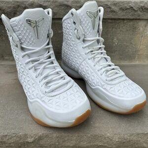 Nike Kobe X Elite‎ EXT QS White Metallic Silver Gum Mens 8.5 Leather 822950-100